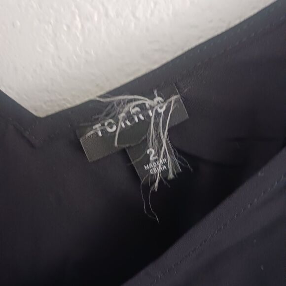 Torrid Challis Button Down Tie Front black Crop size 2X - Picture 4 of 6